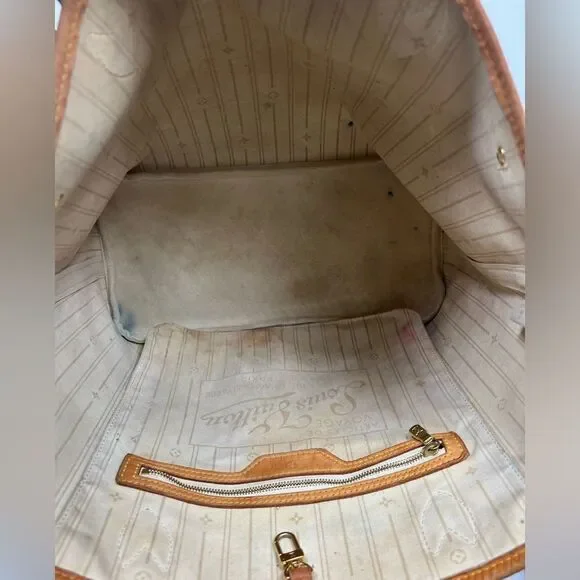 Authentic Louis Vuitton Damier Azur Neverfull MM Tote Bag - Picture 11 of 15